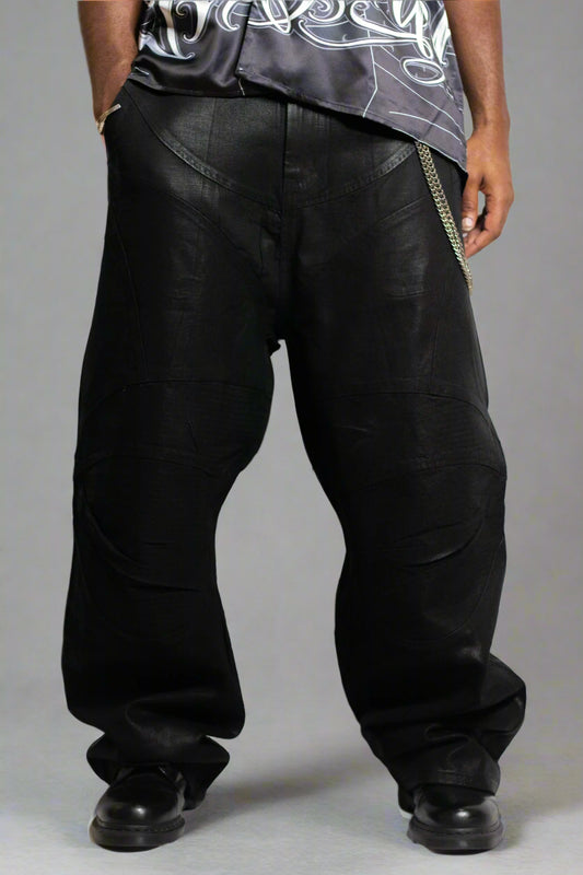 Midnight Wax Wide-Leg Pants